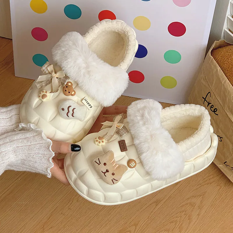 FGHGF Cotton Slipper Home Slippers White/Yellow/Pink-2