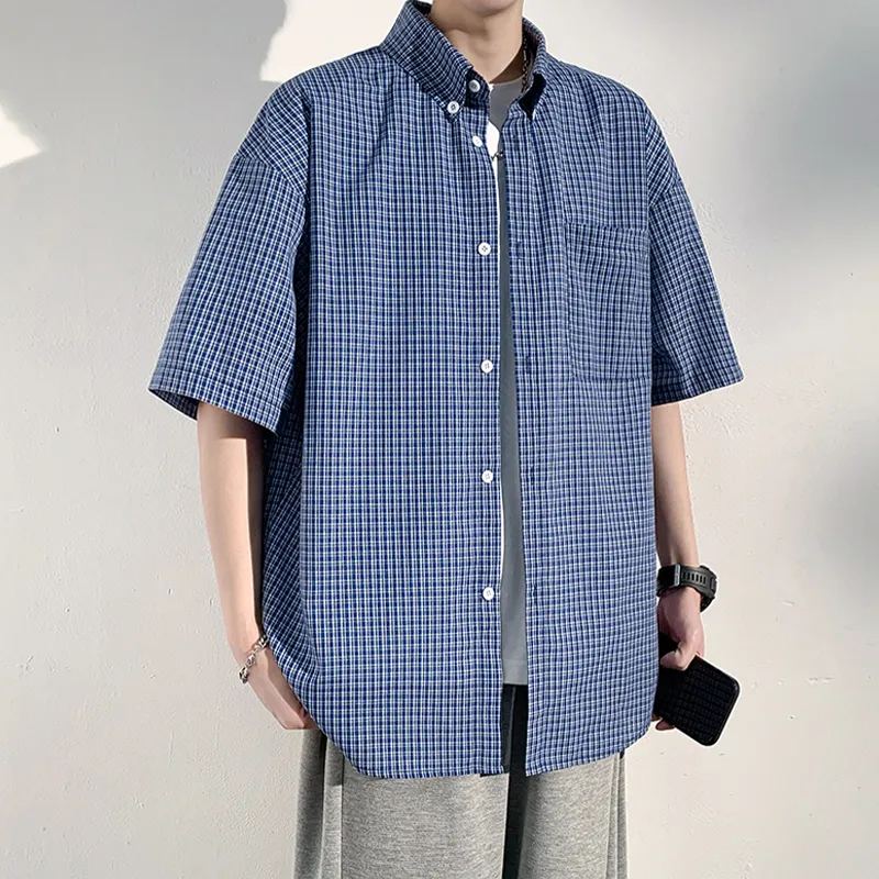 Cost Per Kilo Shirts Unisex Blue Plaid-6