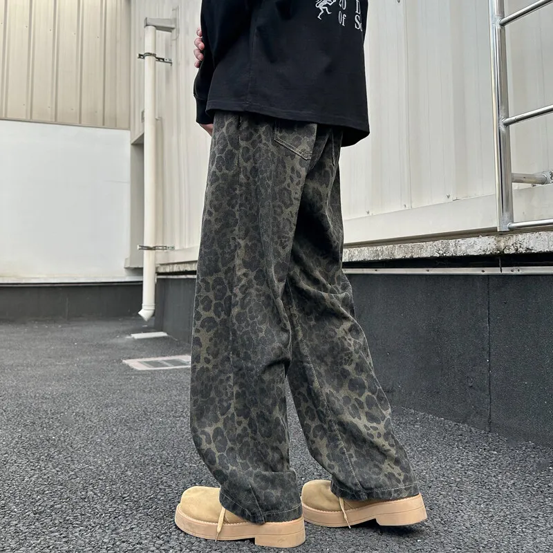 Cost Per Kilo SS25 Jeans Unisex Leopard Print-3
