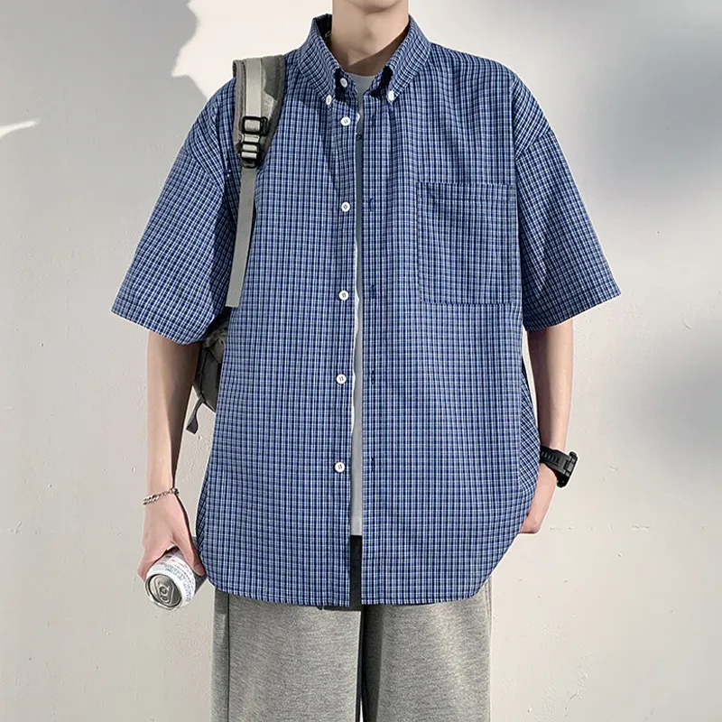 Cost Per Kilo Shirts Unisex Blue Plaid-2