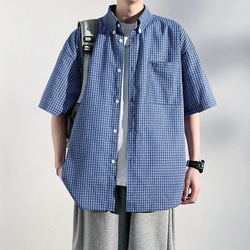 Cost Per Kilo Shirts Unisex Blue Plaid-5