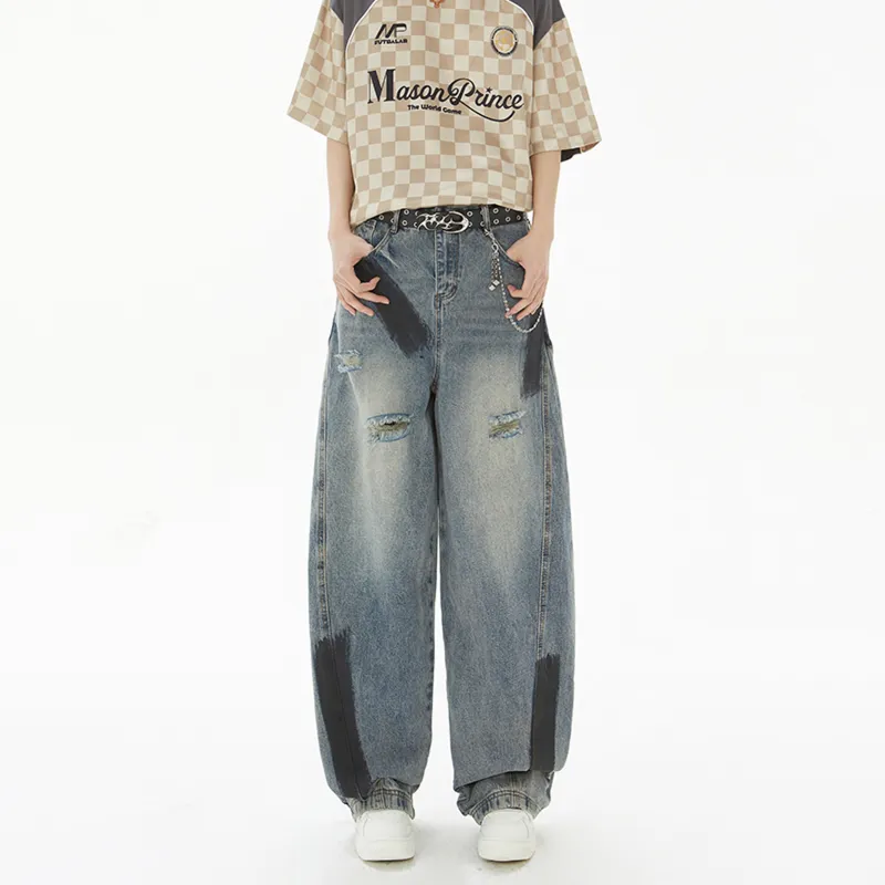 Cost Per Kilo Jeans Unisex Color Blocking-3