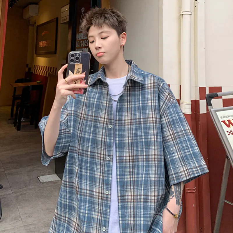 Cost Per Kilo Shirts Unisex Blue Plaid-2