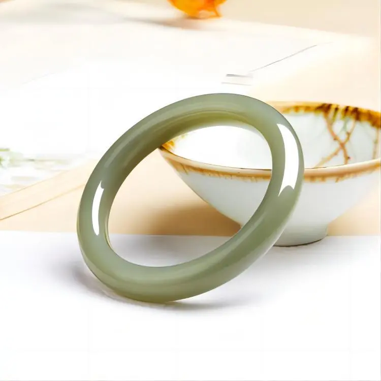 Royal Heaven's Choice Hetian Jade Bangles Green Jade Women's-4