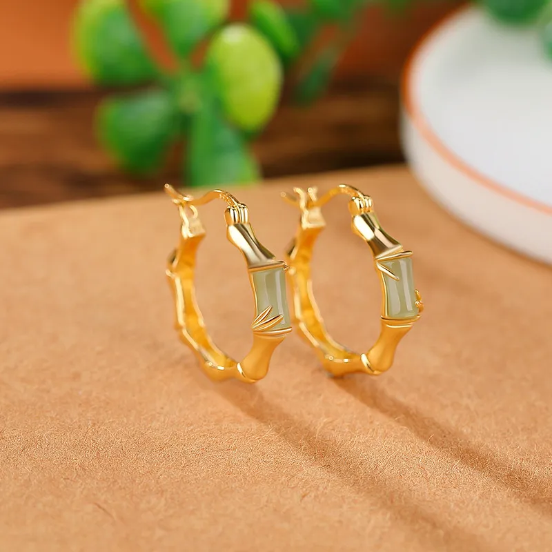 Royal Heaven's Choice Earrings Green Jade Unisex-2