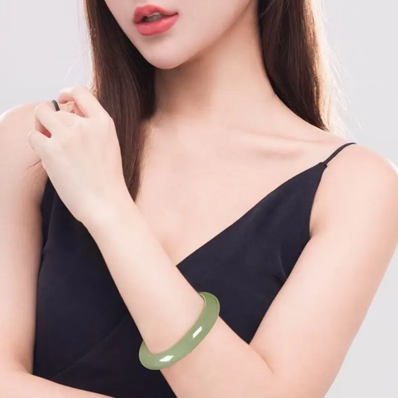 Royal Heaven's Choice Hetian Jade Bangles Green Jade Women's-1