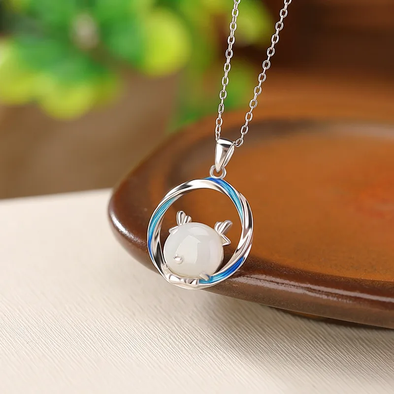 Royal Heaven's Choice Hetian Jade Pendants Pale Greenish White Jade Unisex-1
