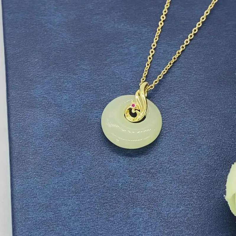 Royal Heaven's Choice Pendants White Jade/Pale Greenish White Jade Women's-4