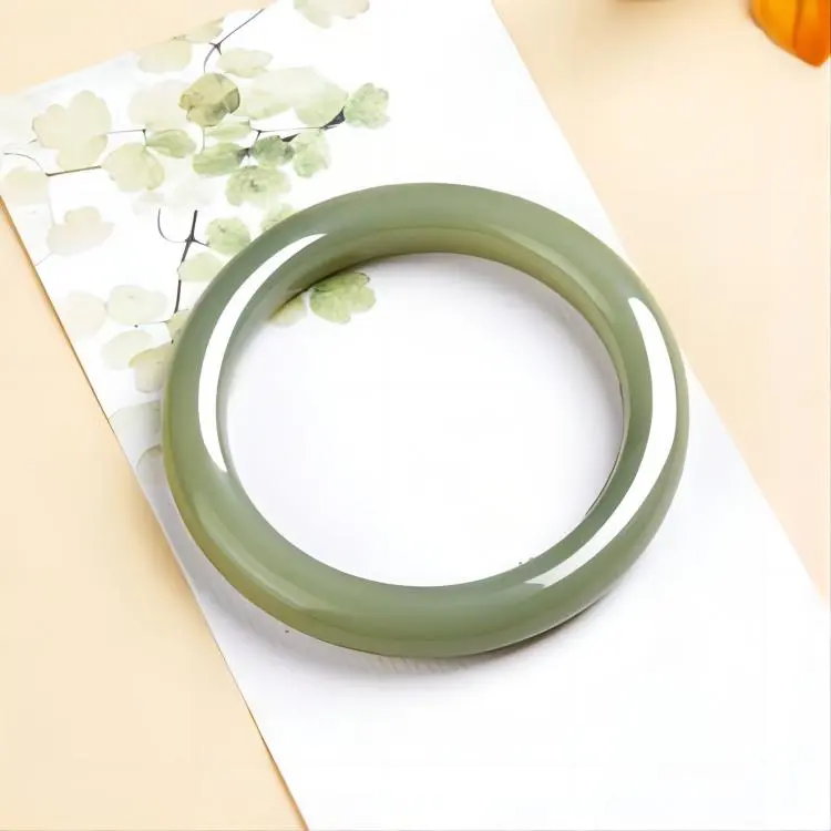 Royal Heaven's Choice Hetian Jade Bangles Green Jade Women's-5