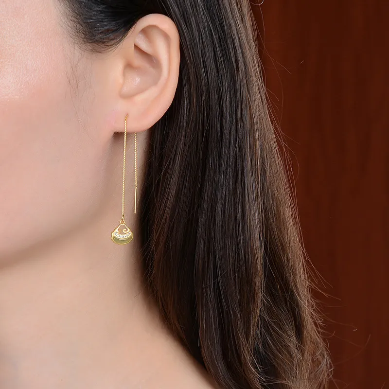 Royal Heaven's Choice Earrings Green Jade Unisex-1