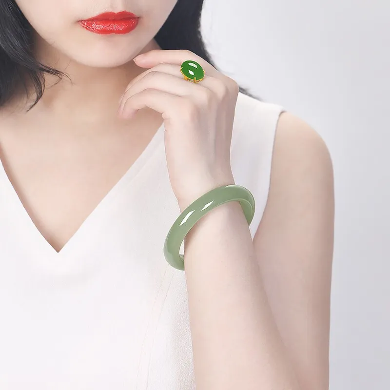 Royal Heaven's Choice Bangles Green Jade Women's-2