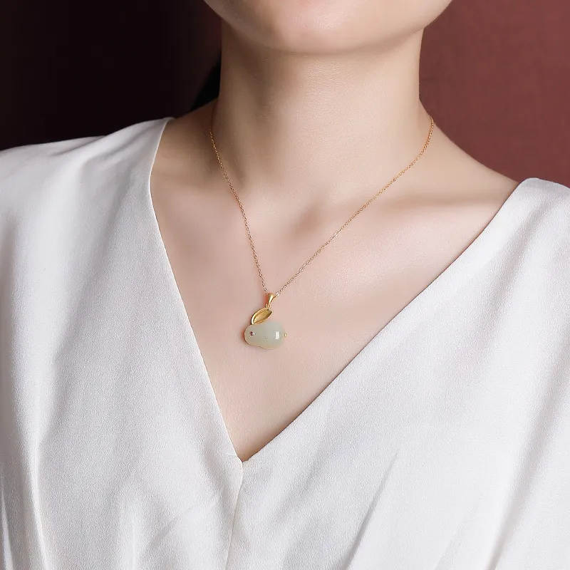 Royal Heaven's Choice Hetian Jade Pendants Pale Greenish White Jade Unisex-1