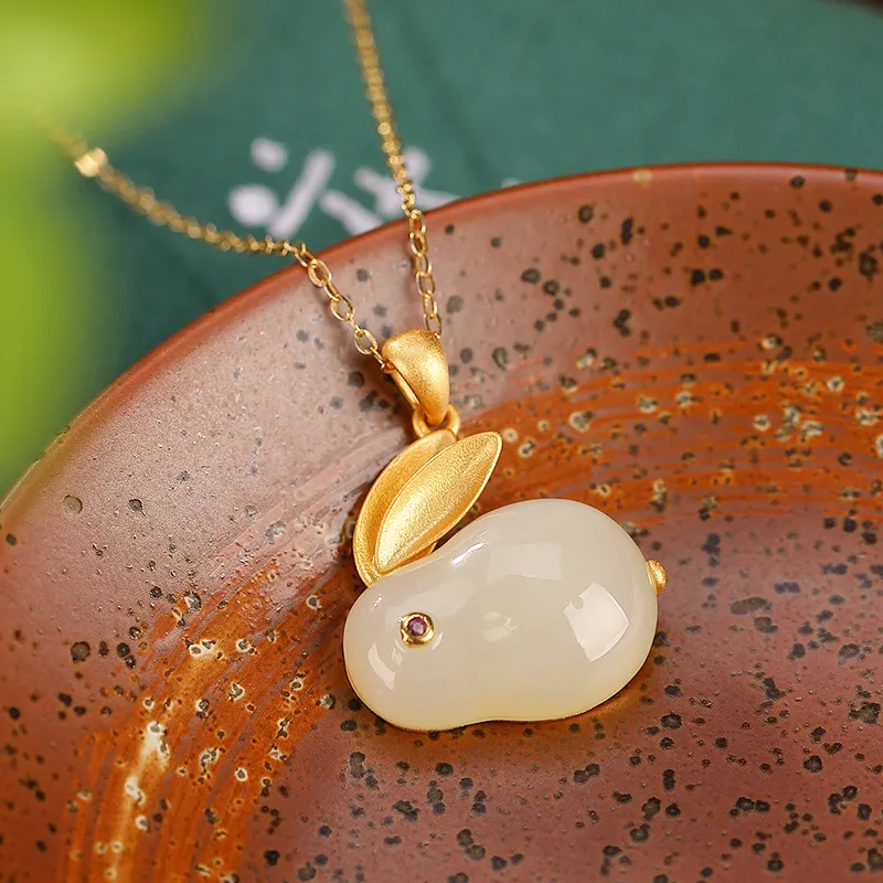 Royal Heaven's Choice Hetian Jade Pendants Pale Greenish White Jade Unisex-2