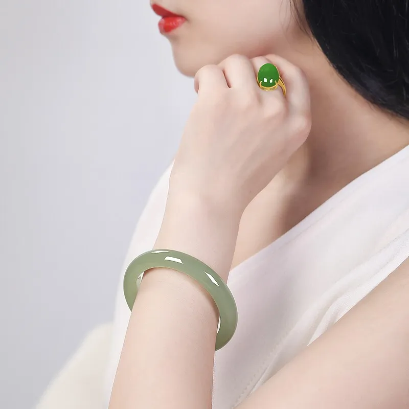 Royal Heaven's Choice Bangles Green Jade Women's-5