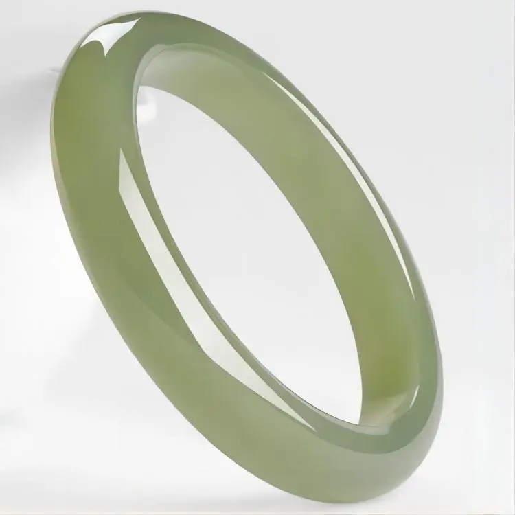 Royal Heaven's Choice Hetian Jade Bangles Green Jade Women's-5