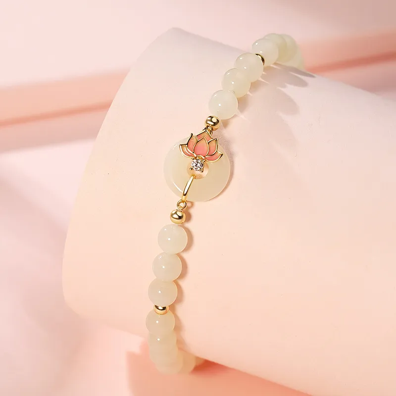 Royal Heaven's Choice Bracelets Pale Greenish White Jade Women's-2