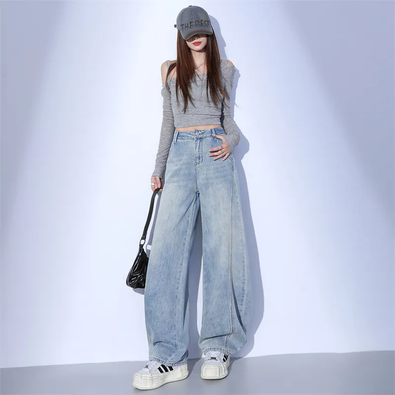 SNOOPY Jeans Women's Light Blue-6