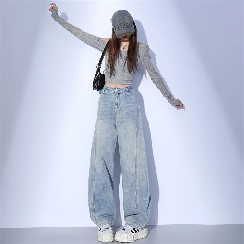 SNOOPY Jeans Women's Light Blue-5