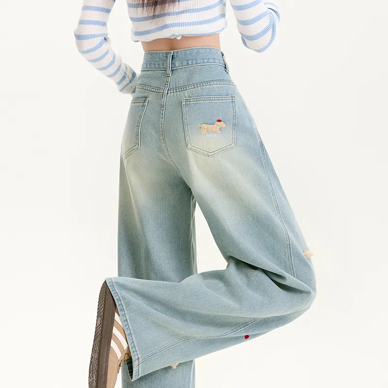 SNOOPY Jeans Women's Light Blue-6
