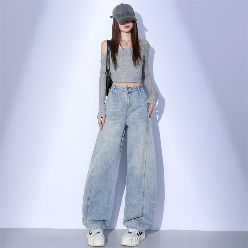 SNOOPY Jeans Women's Light Blue-2