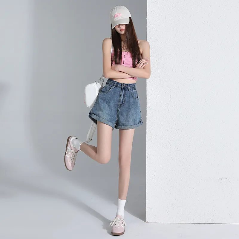 SNOOPY Denim Shorts Women's Vintage Blue-5
