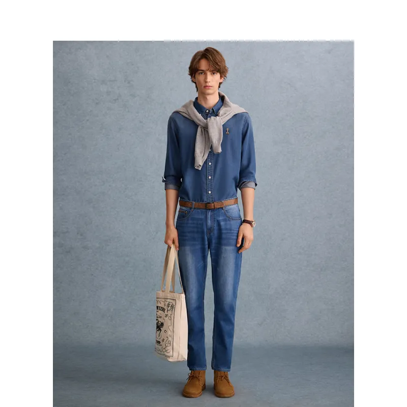 Teenie Weenie Men Shirts Unisex Medium Denim-4