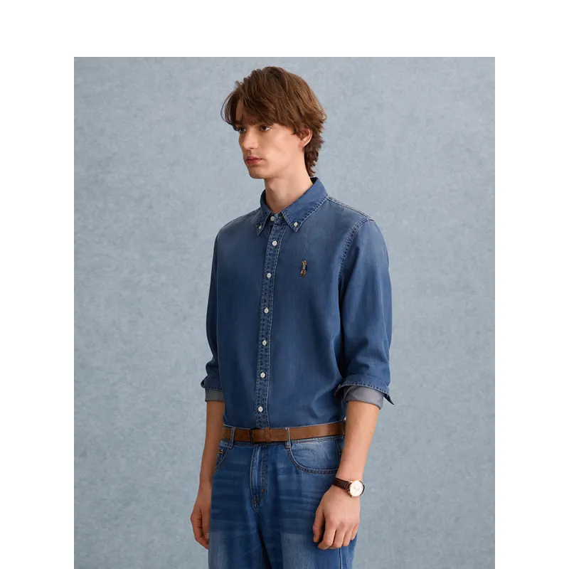 Teenie Weenie Men Shirts Unisex Medium Denim-3