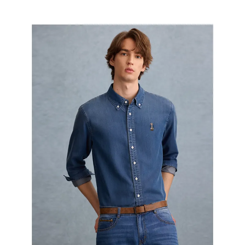 Teenie Weenie Men Shirts Unisex Medium Denim-5