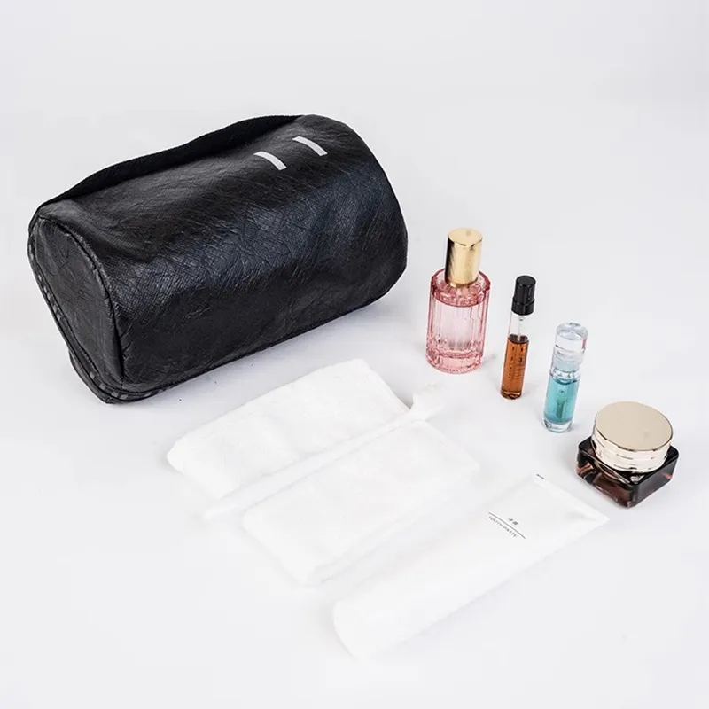 One Person's Planet DuPont Paper With Velvet Fabric Toiletry Bag Handbag Regular Unisex Black-1