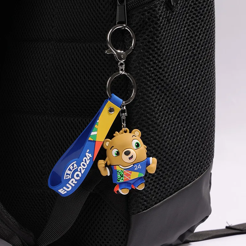 UEFA EURO 2024 Keychain Badge Zinc Alloy Mascot 36x29.5mm Soccer 17x17mm Unisex-6