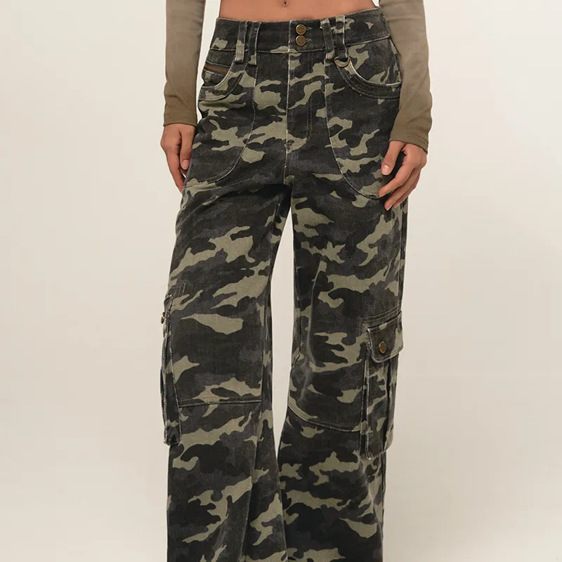 BEERBRO Casual Pants Women's Green Camouflage-4