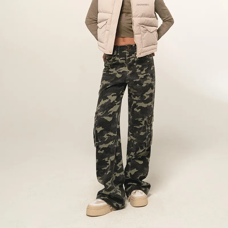 BEERBRO Casual Pants Women's Green Camouflage-3