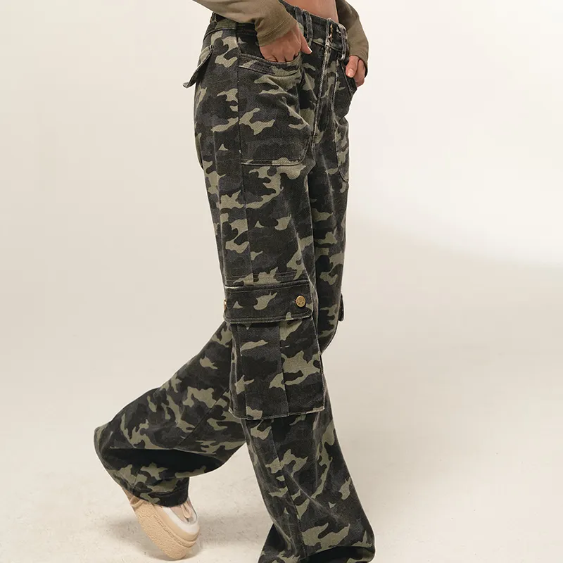 BEERBRO Casual Pants Women's Green Camouflage-5