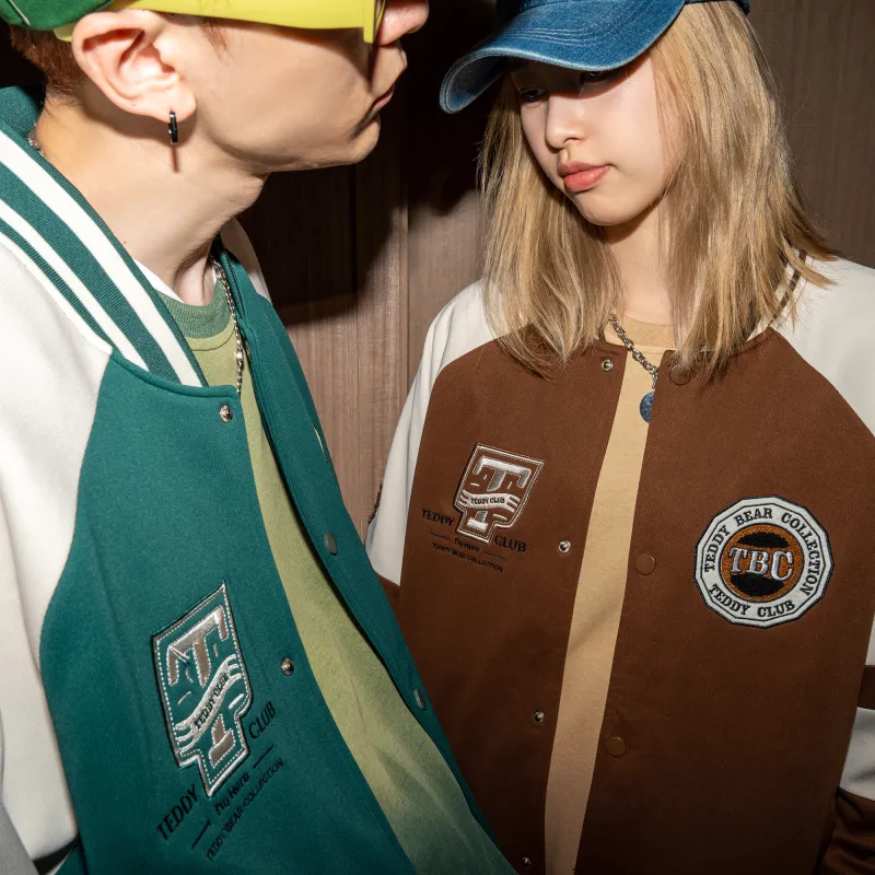 Teddy Bear Collection TEDDY College Series Baseball Jacket Coat Unisex-26