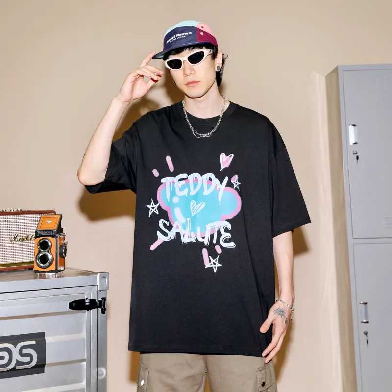 Teddy Bear Collection Contrast Graffiti Series T Shirt Unisex-4