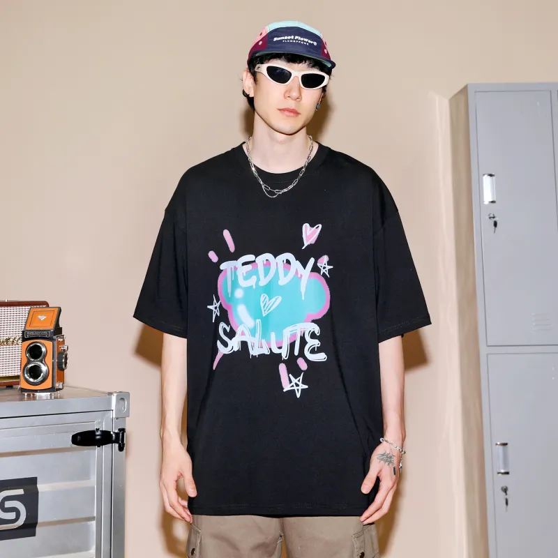 Teddy Bear Collection Contrast Graffiti Series T Shirt Unisex-2