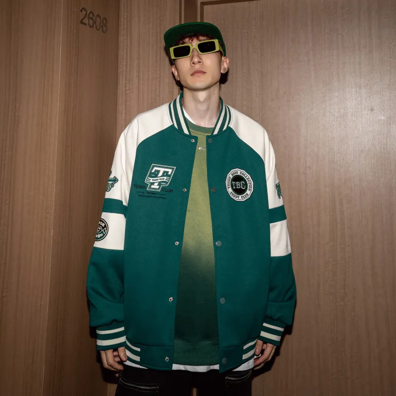 Teddy Bear Collection TEDDY College Series Baseball Jacket Coat Unisex-11