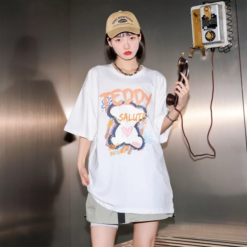 Teddy Bear Collection Contrast Graffiti Series T Shirt Unisex-12