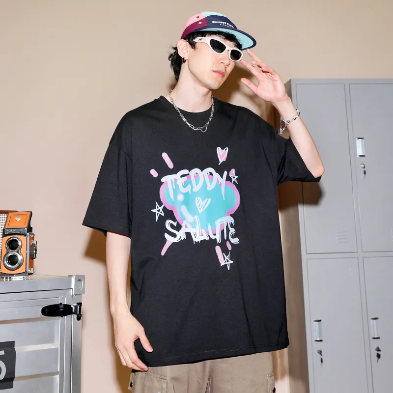 Teddy Bear Collection Contrast Graffiti Series T Shirt Unisex-5