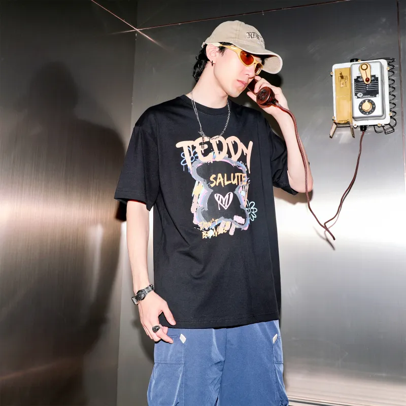 Teddy Bear Collection Contrast Graffiti Series T Shirt Unisex-6