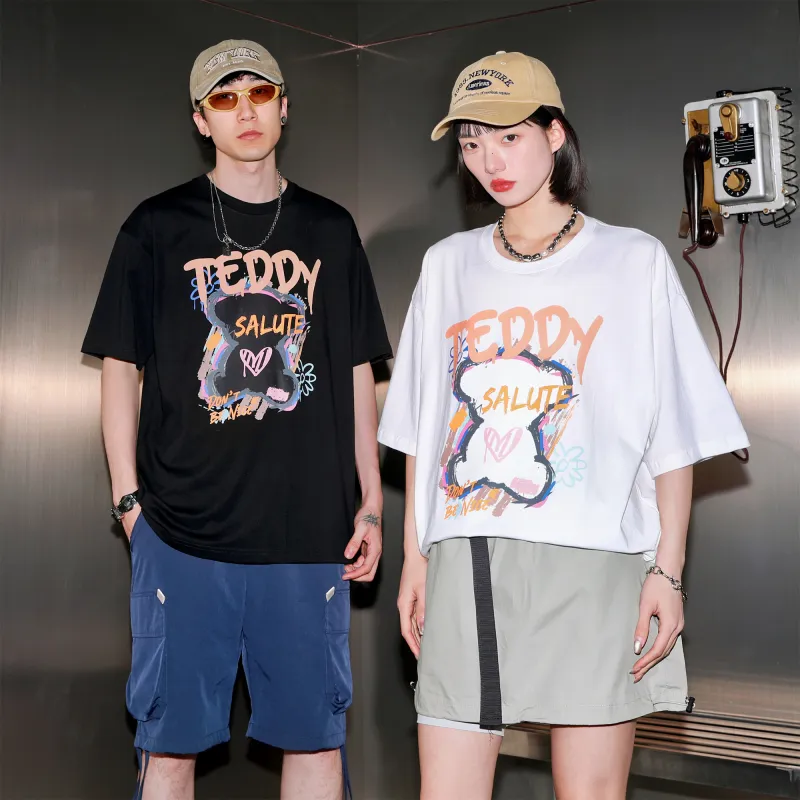 Teddy Bear Collection Contrast Graffiti Series T Shirt Unisex-13