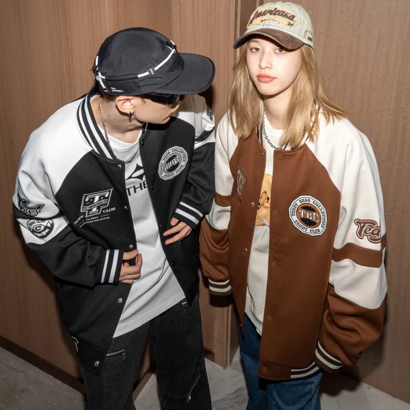 Teddy Bear Collection TEDDY College Series Baseball Jacket Coat Unisex-7
