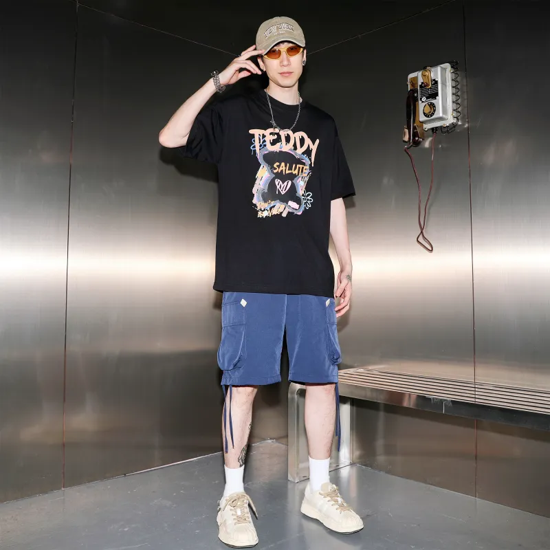 Teddy Bear Collection Contrast Graffiti Series T Shirt Unisex-3