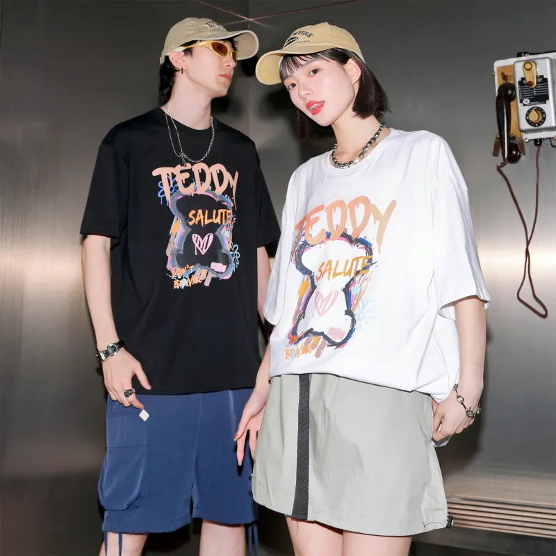 Teddy Bear Collection Contrast Graffiti Series T Shirt Unisex-2