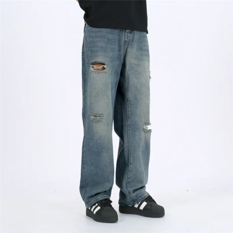 Gwola Jeans Fall And Winter Unisex Vintage Blue-6