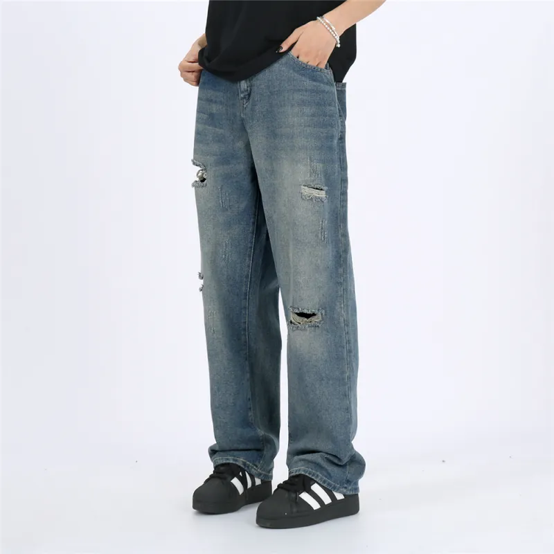 Gwola Jeans Fall And Winter Unisex Vintage Blue-3