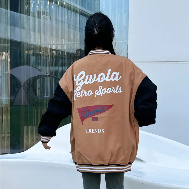 Gwola Baseball Jacket Unisex Khaki-6