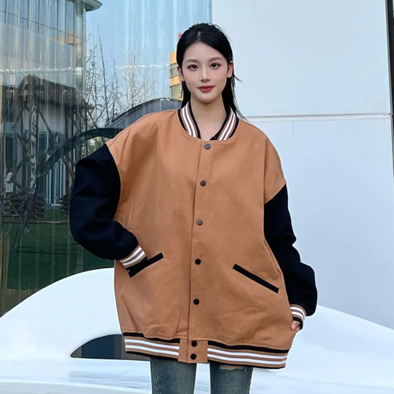 Gwola Baseball Jacket Unisex Khaki-3