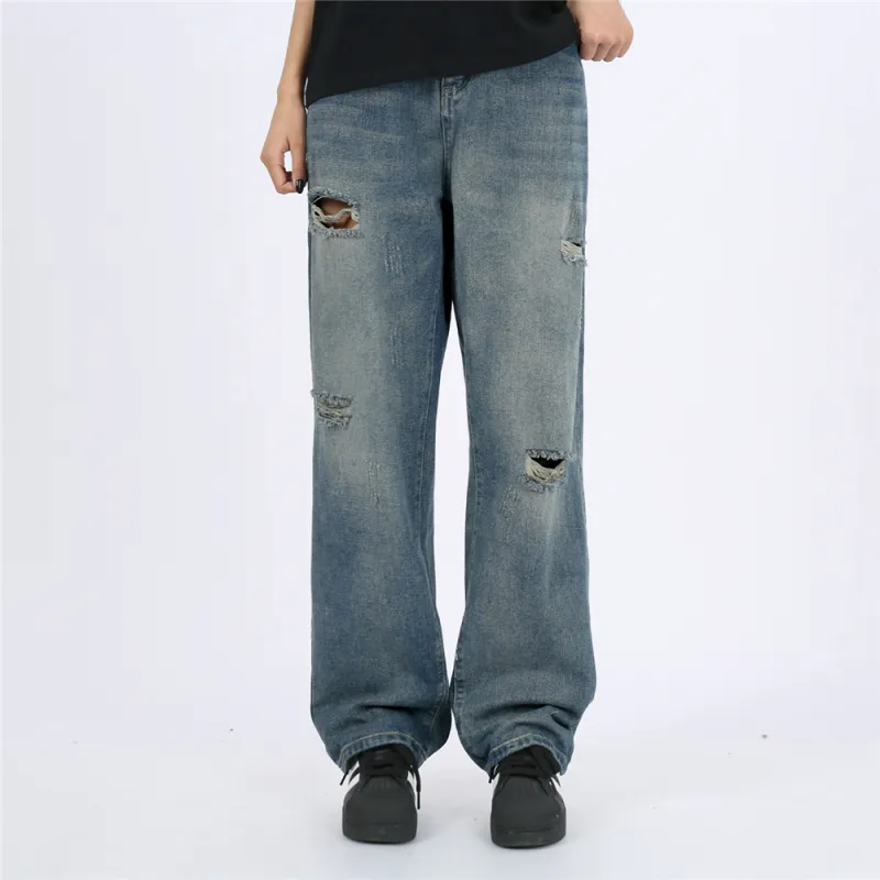 Gwola Jeans Fall And Winter Unisex Vintage Blue-2