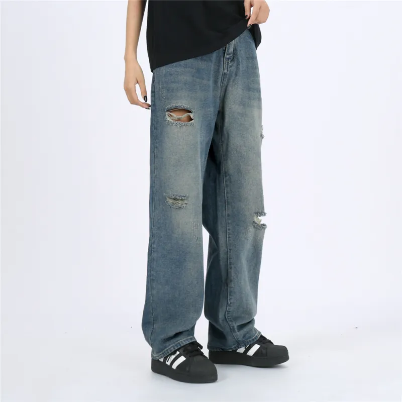 Gwola Jeans Fall And Winter Unisex Vintage Blue-4
